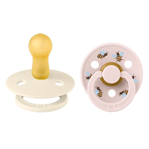 BIBS - Pacifier Studio Colour 2 PACK - Bumblebee Latex - Size 2 - Ivory Mix