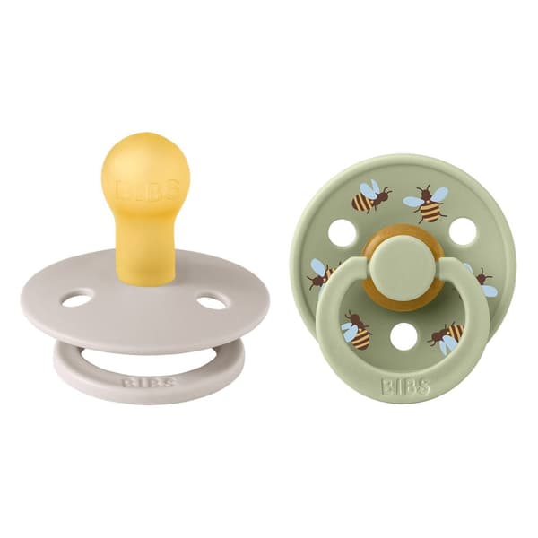 BIBS - Pacifier Studio Colour 2 PACK - Bumblebee Latex - Size 1 - Mushroom Mix