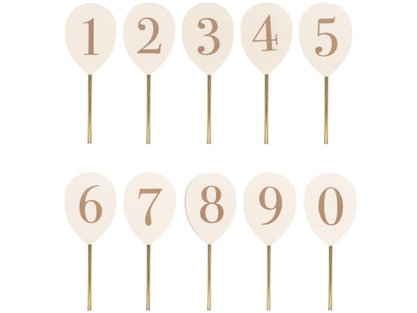 Sifferballonger 0-9 till ljusstake