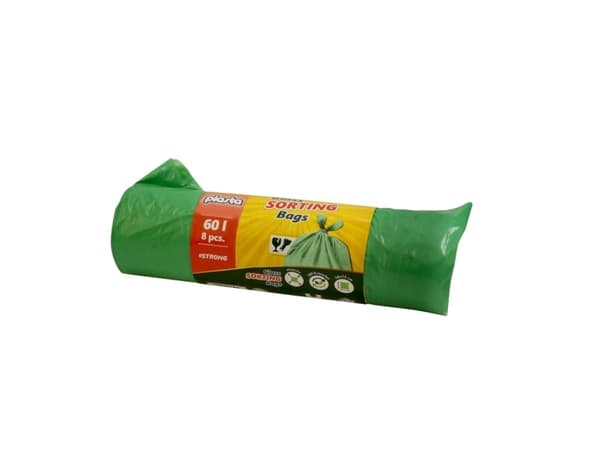 GARBAGE BAGS PLASTA GREEN 60L 8PCS