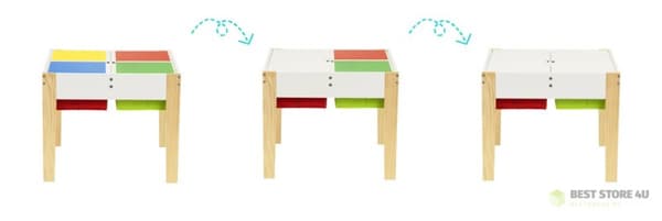 Trämöbler för barn, bord + 2 stolar ECOTOYS