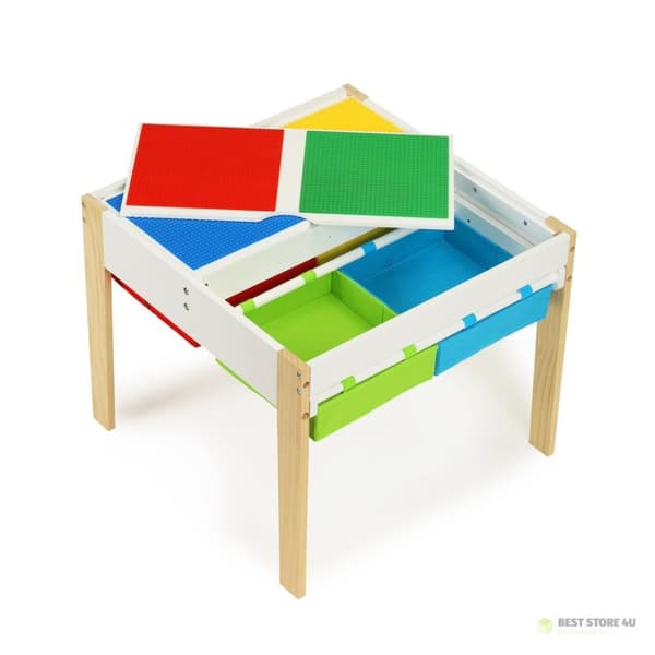 Trämöbler för barn, bord + 2 stolar ECOTOYS
