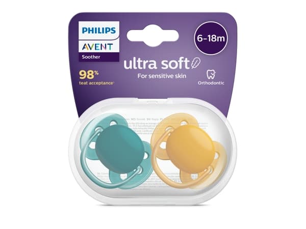 Philips AVENT ultra soft SCF091/04 Tutti, Superpehmeä tutti, Hampaita hoitava, Silikoni, Poika/tyttö