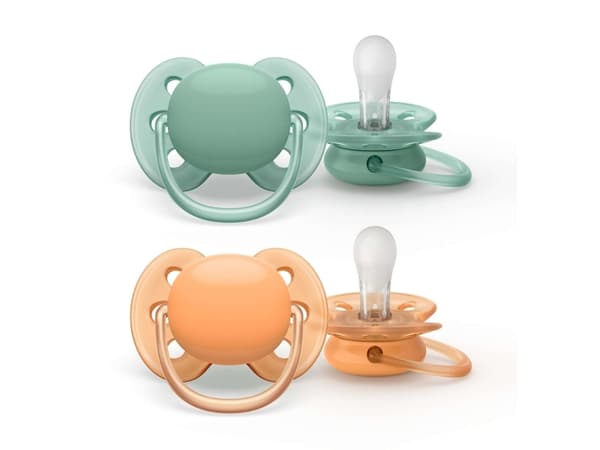 Philips AVENT ultra soft SCF091/03 nappattrapp, Ultramjuk napp, Ortodontisk, Silikon, Pojke/flicka, Tål diskmaskin