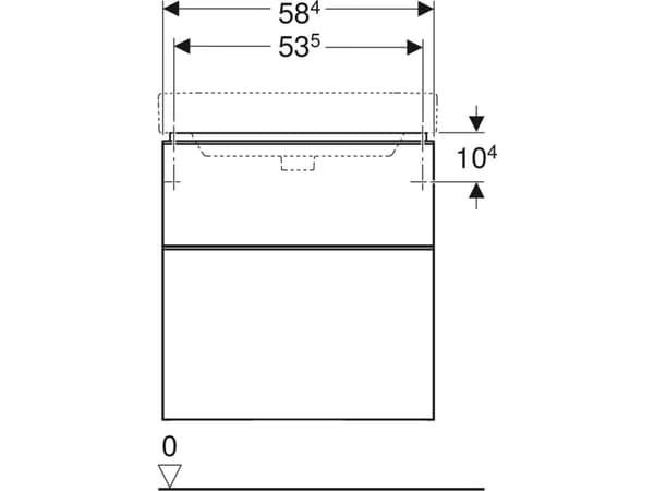Geberit 500.352.00.1, Hvit, 2 skuffer, 1 stykker, 584 mm, 470 mm, 617 mm