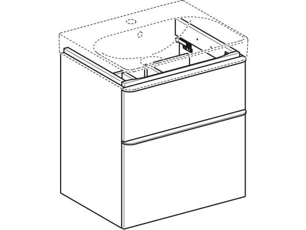 Geberit 500.352.00.1, Hvit, 2 skuffer, 1 stykker, 584 mm, 470 mm, 617 mm