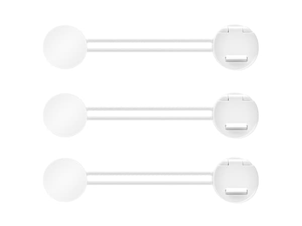 reer 72040, Barnelås for skap, 3 stykker, Hvit, Skuff, Plast, EN 16948:2017