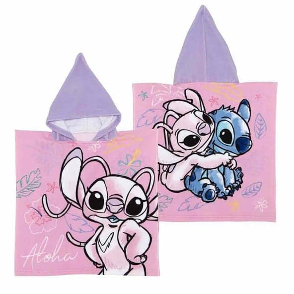 Stitch (purple) - microfiber poncho - 50 x 100 cm (WD16999)