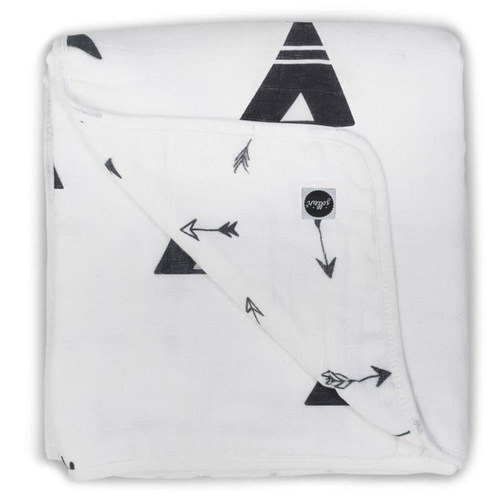 Jollein Babyteppe musselin 120x120 cm svart og hvit 521-557-65081