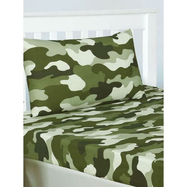 Bedding & Beyond Camouflage Fitted Bed Sheet Set