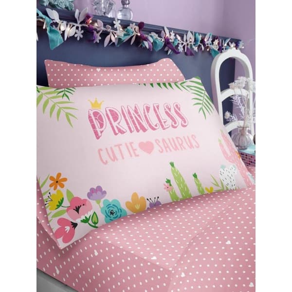 Cutie-Saurus Spotted Fitted Bed Sheet Set