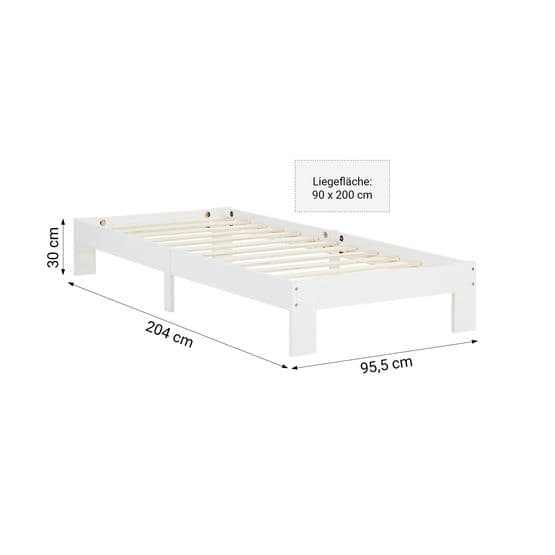 Yhden hengen sänky Lapset - 90x200 cm - Valkoinen