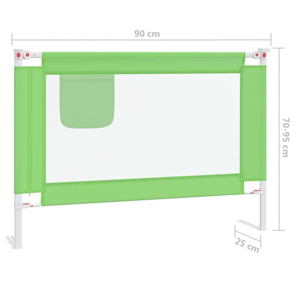 Sängskena för barn grön 90x25 cm tyg