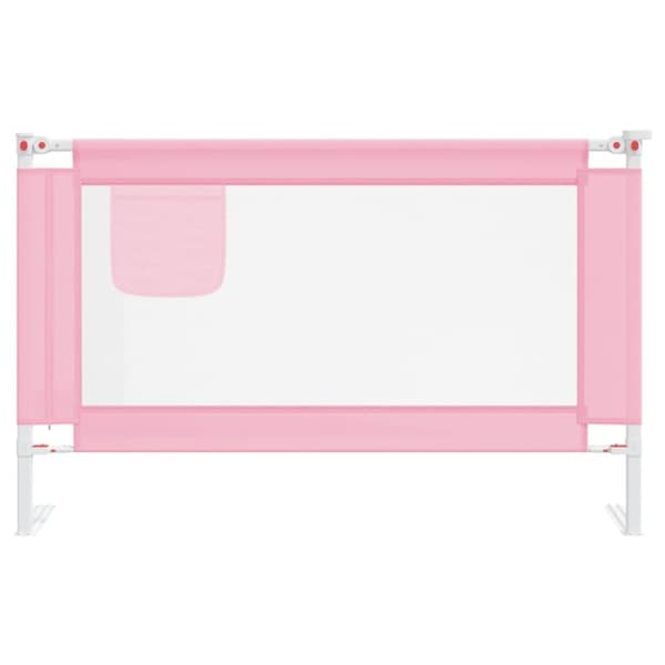 Sängskena för barn rosa 120x25 cm tyg