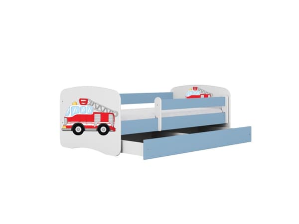 Babydreams lastensänky 140x70cm patjalla Basic - Paloauto, sininen