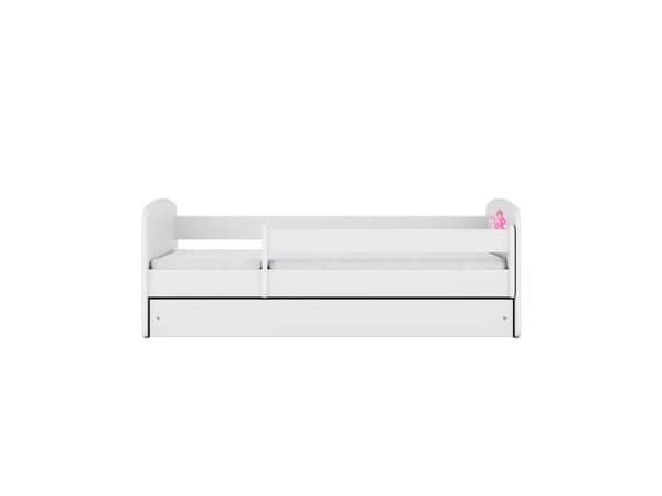 Babydreams lastensänky 140x70cm patjalla Basic ilman säilytyslaatikkoa - Prinsessa ratsulla, valkoinen