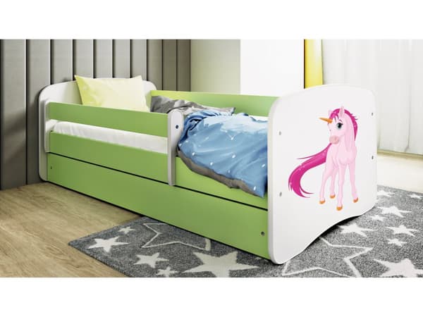 Babydreams lastensänky 140x70cm runko - Yksisarvinen, vihreä