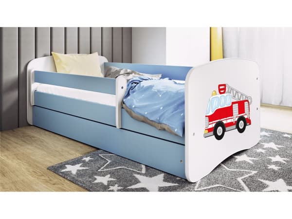 Babydreams lastensänky 140x70cm säilytyslaatikolla - Paloauto, sininen