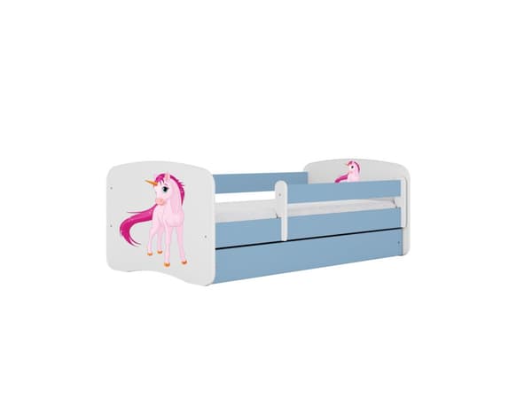 Babydreams lastensänky 160x80cm patjalla Basic - Yksisarvinen, sininen