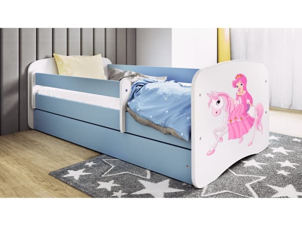 Babydreams lastensänky 160x80cm runko - Prinsessa ratsulla, sininen