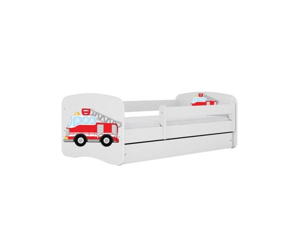 Babydreams lastensänky 180x80cm patjalla Basic - Paloauto, valkoinen