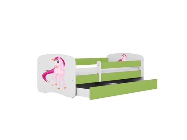 Babydreams lastensänky 180x80cm patjalla Basic - Yksisarvinen, vihreä