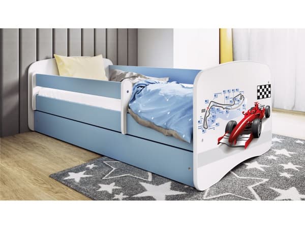 Babydreams lastensänky 180x80cm säilytyslaatikolla - Formula, sininen