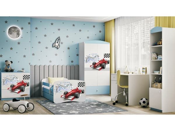 Babydreams lastensänky 180x80cm säilytyslaatikolla - Formula, sininen