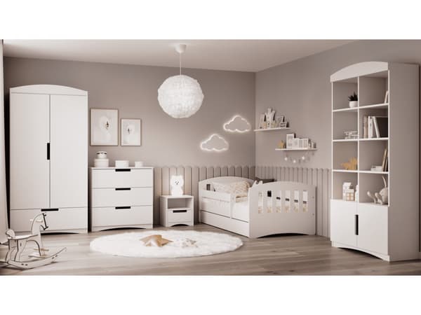 Kocot Kids lastensänky 140x80cm patjalla Basic ilman säilytyslaatikkoa, valkoinen