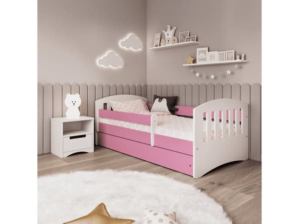Kocot Kids lastensänky 160x80cm patjalla Basic ilman säilytyslaatikkoa, vaaleanpunainen