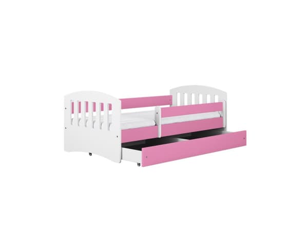 Kocot Kids lastensänky 160x80cm patjalla Basic ilman säilytyslaatikkoa, vaaleanpunainen