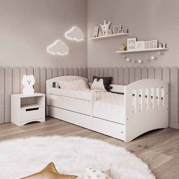 Kocot Kids lastensänky 180x80cm säilytyslaatikolla, valkoinen