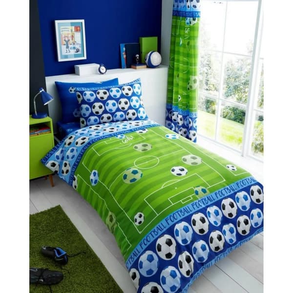Goal Football Duvet Cover Set Blue Single