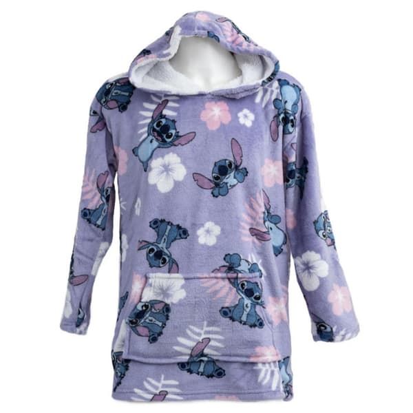 Lilo & Stitch Barn/ungdomar Blommor Hoodie Filt Purple One Size