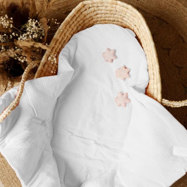 Muslin vauvan peitto valkoinen