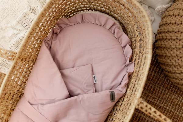 Babysjal med flæse, pink