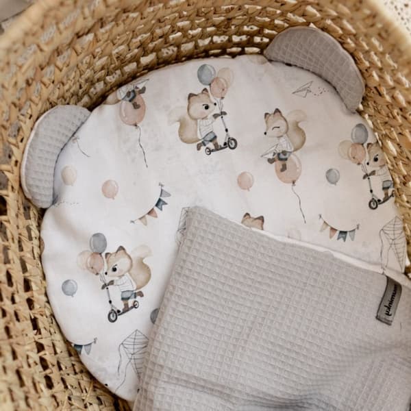 Vohveli Pillow Bear Fox | Vaaleanharmaa vohveli