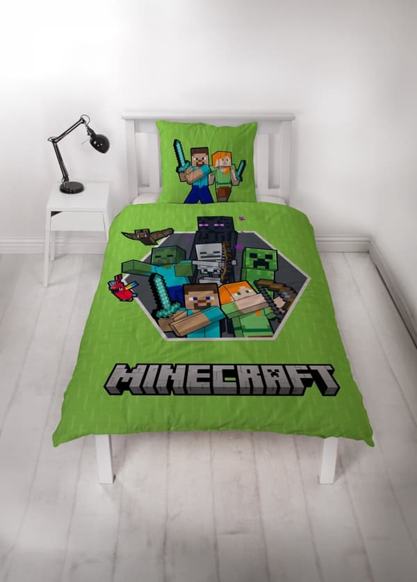 Minecraft Bäddset 150x210cm Vändbart
