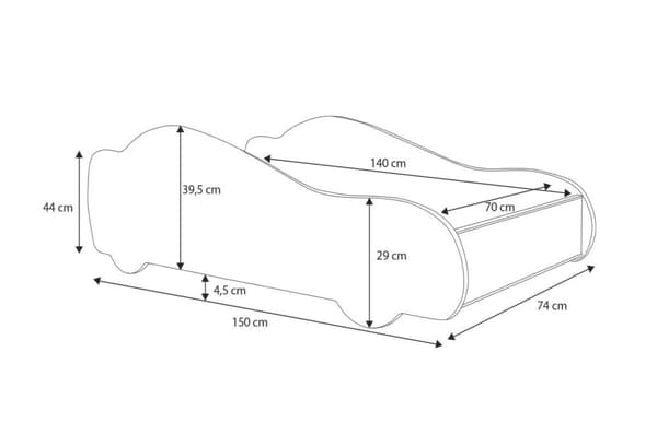 BATCAR barnsäng 140x70 - med madrass