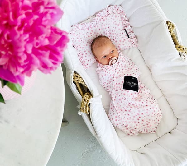 Muslin wrap 100x100 Rose Blommor, Lullalove