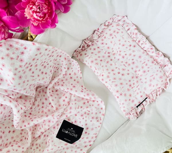 Muslin wrap 100x100 Rose Blommor, Lullalove