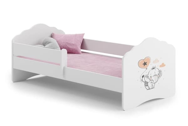 FALA lasten sänky kaiteella 140x70 Elefantti
