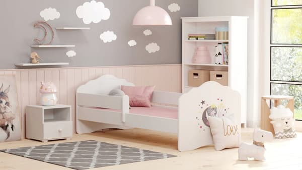 FALA børneseng med sengehest 160x80 Sovende prinsesse