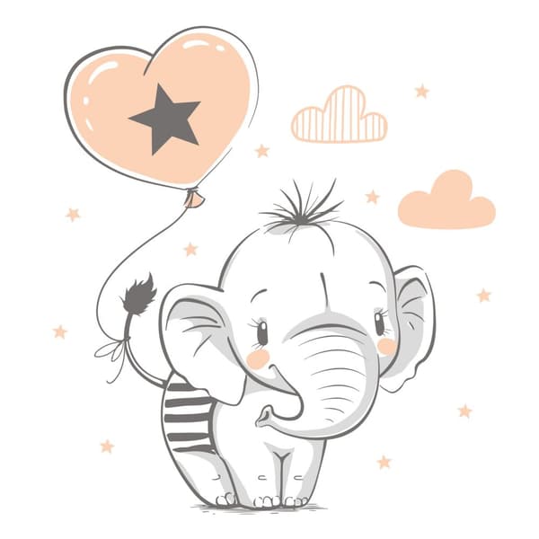 LUK lasten sänky kaiteella 140x70 Elephant
