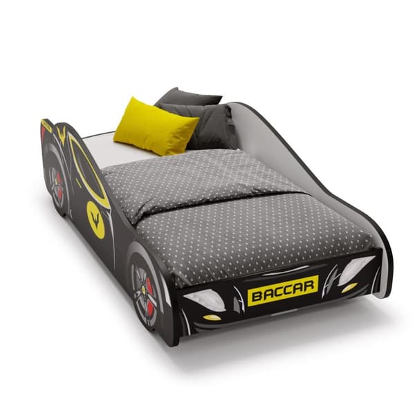 Batcar sort 140x70 børneseng