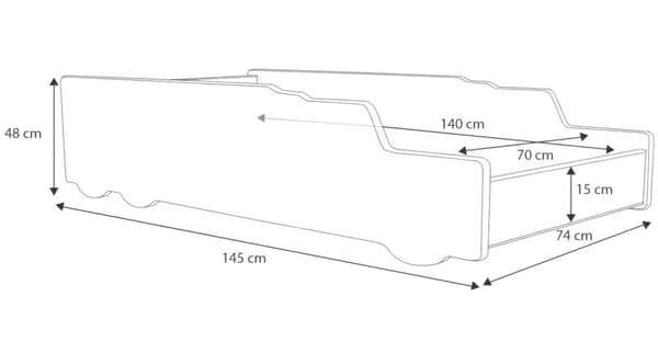 Enkelsäng Tipper 140x70 med madrass