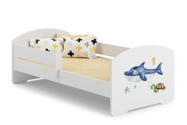 LUK lasten sänky kaiteella 160x80 Shark