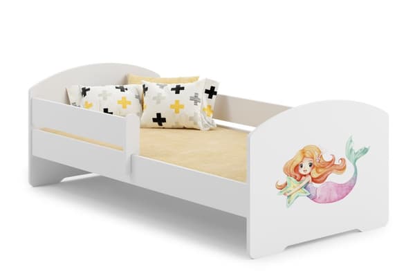 LUK barnsäng med skena 160x80 Sjöjungfru