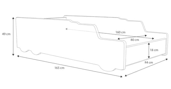 Enkelsäng Tipper 160x80 med madrass