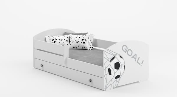 LUK barnsäng med låda och skena 140x70 GOL